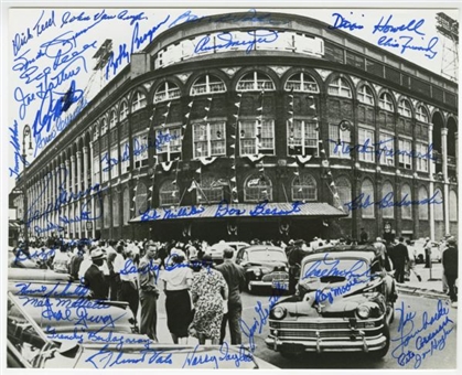 Brooklyn Dodgers Alumni Photo Signed By Over 30 Former Dodgers